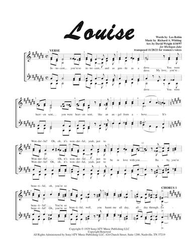 Louise (arr. David Wright)