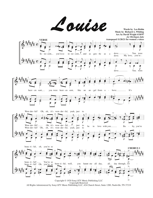 Louise (arr. David Wright)