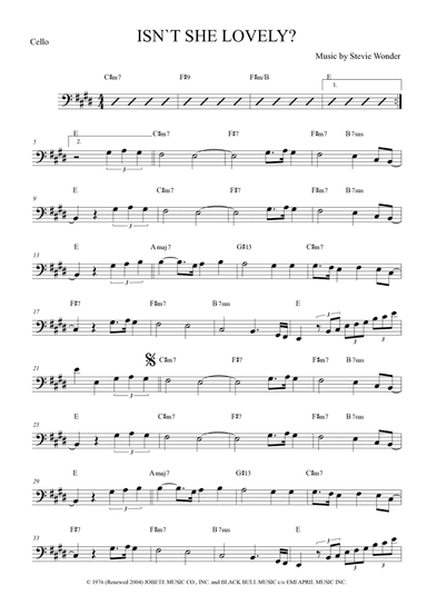Isn't She Lovely (arr. Anderson Quevedo)