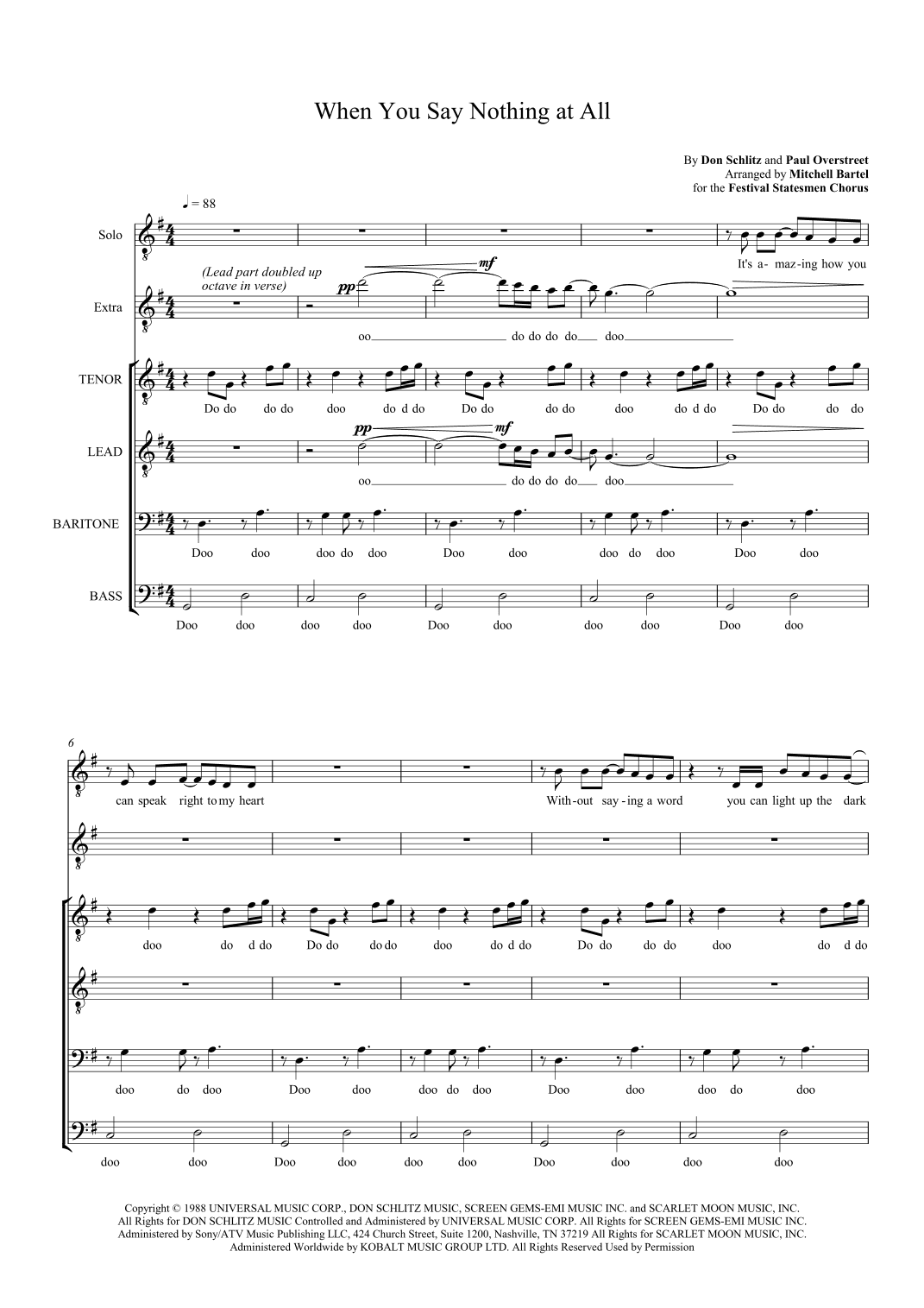 When You Say Nothing At All (arr. Mitchell Bartel)