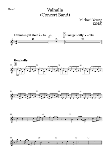 Valhalla (Concert Band) - Parts
