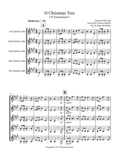 O Christmas Tree (G) (Clarinet Quintet) (arr. Regis Bookshar)