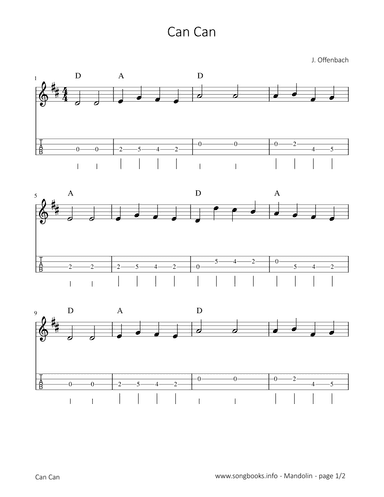 Can Can - J. Offenbach (arr. songbooks.info)