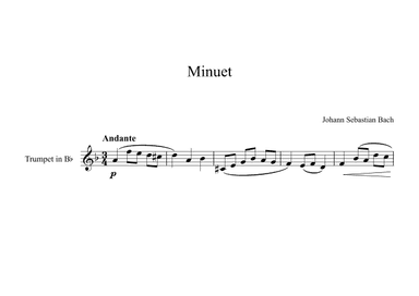 Minuet (In D Minor) - Johann Sebastian Bach (Trumpet) (arr. Digital Book Music)