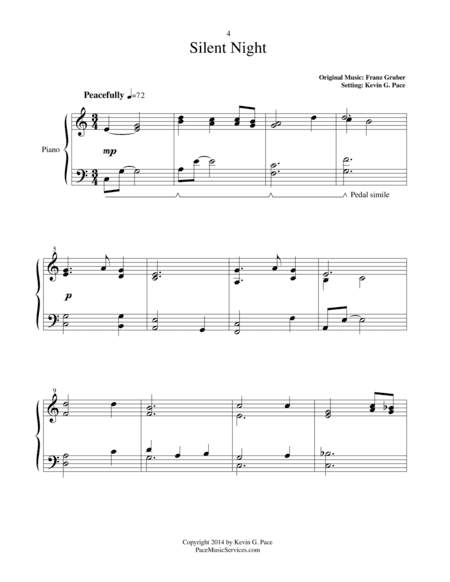 Silent Night - moderate level piano solo