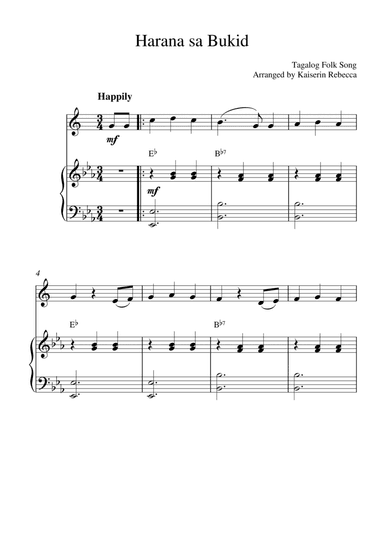 Harana sa Bukid (for alto saxophone solo and piano accompaniment) (arr. Kaiserin Rebecca)