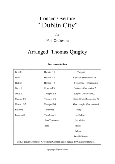 " Dublin City" (Concert Overture) (arr. Thomas Quigley)