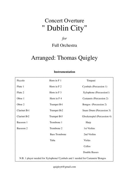 " Dublin City" (Concert Overture) (arr. Thomas Quigley)