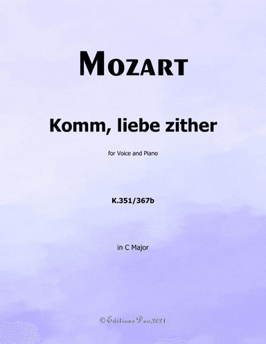 Komm, liebe zither, by Mozart, in C Major (arr. Editions Dao)