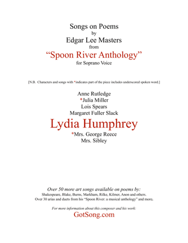 Lydia Humphrey from "Spoon River"