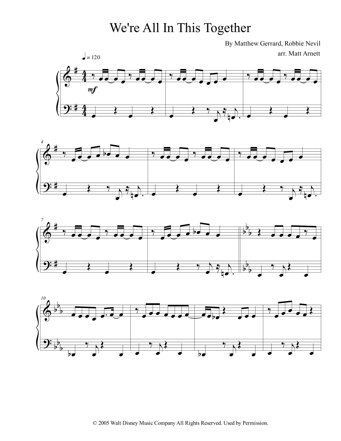 We're All In This Together (arr. Matt Arnett)