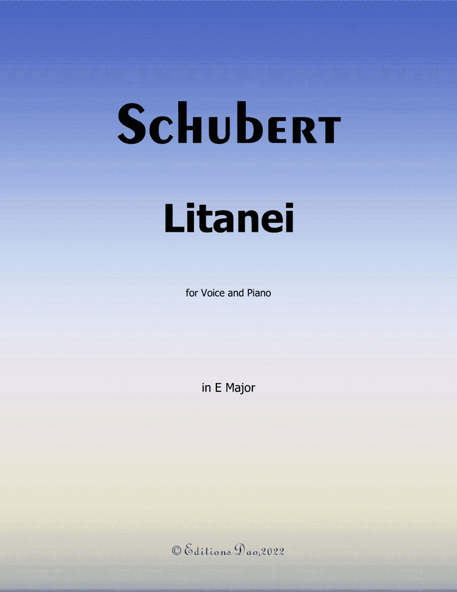 Litanei, by Schubert, in E Major (arr. Editions Dao)