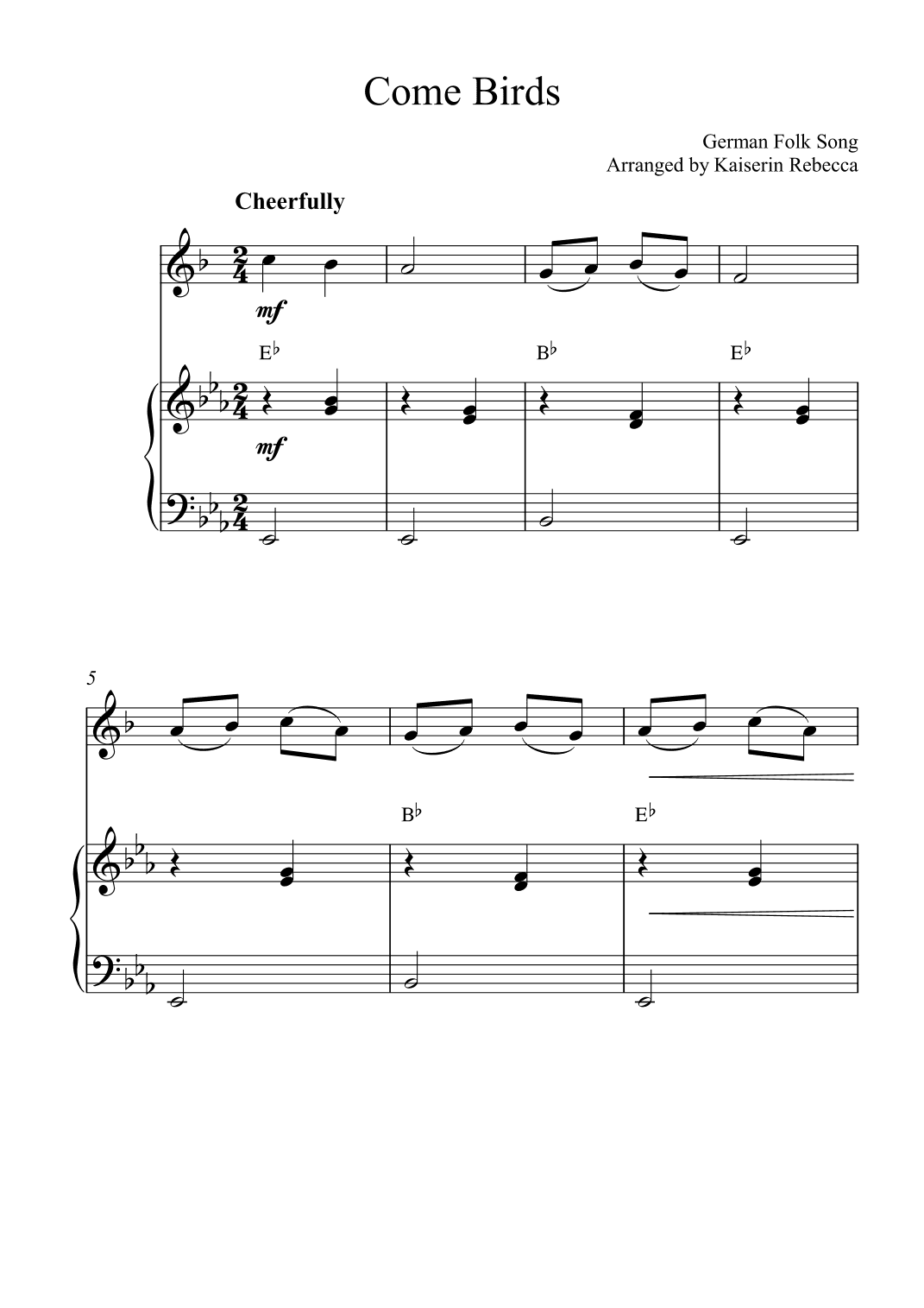 Come Birds (arr. Kaiserin Rebecca)