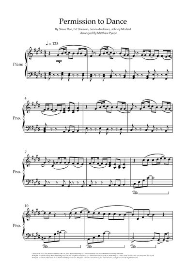 Permission To Dance (arr. Matthew pyeon)