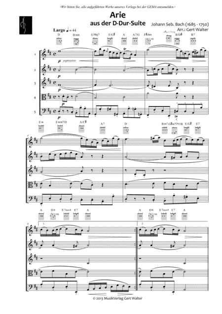 Arie (arr. Gert Th. Walter)
