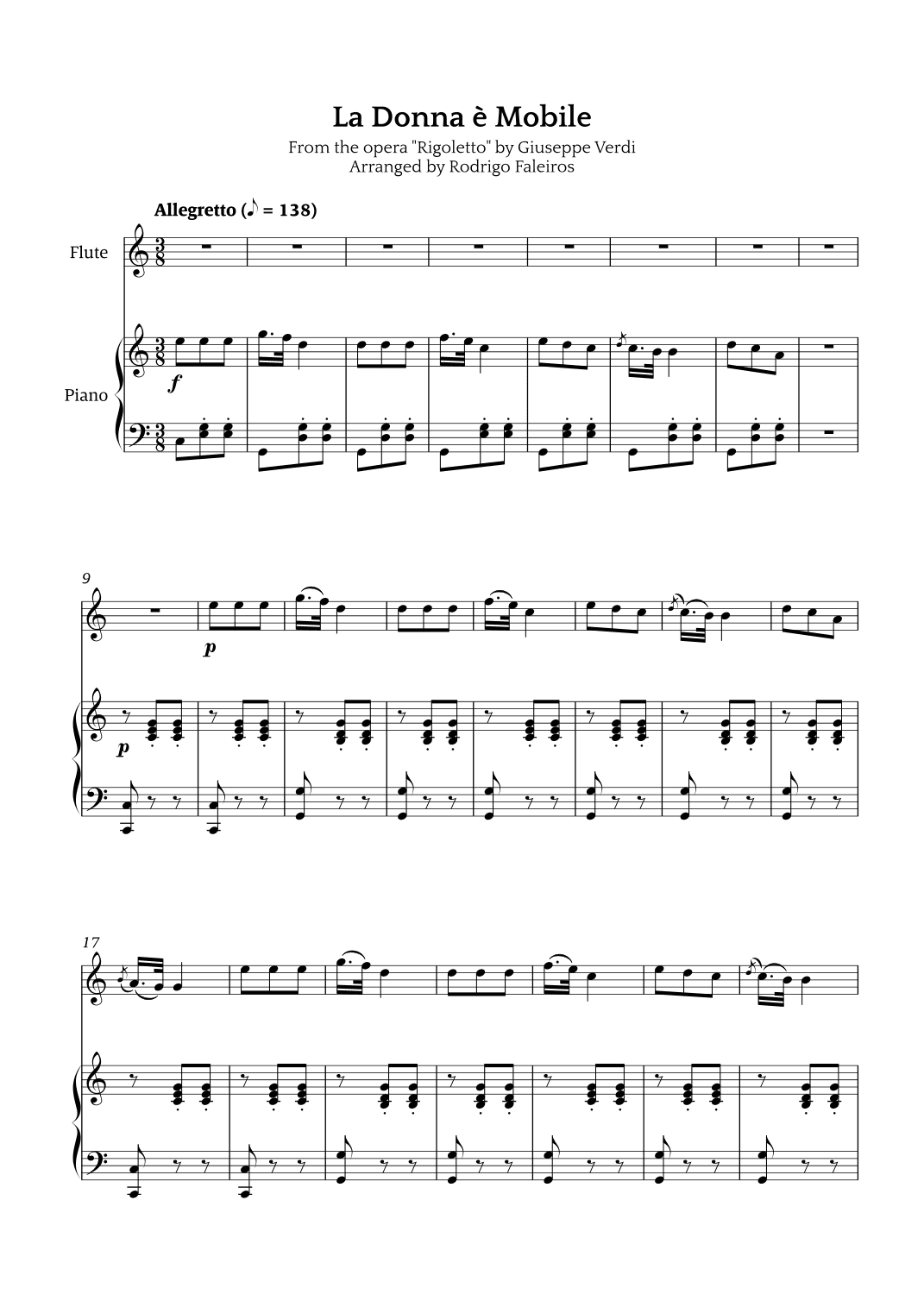 La Donna è Mobile (arr. Rodrigo Faleiros)