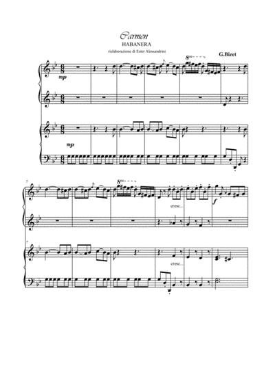 Habanera from Bizet's Carmen. Piano 4 hands (arr. Ester Alessandrini)