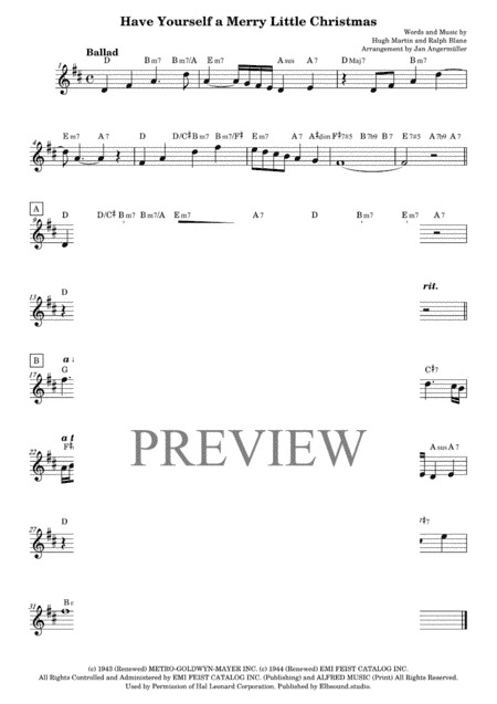 Have Yourself A Merry Little Christmas  from MEET ME IN ST. LOUIS (arr. Jan Angermüller)