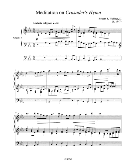 Meditation on CRUSADER'S HYMN (arr. RobertSWallace2)
