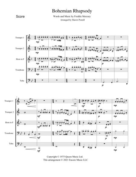 Bohemian Rhapsody (arr. Shawn Postell)