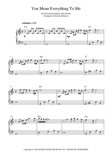 You Mean Everything To Me (arr. Kaiserin Rebecca)