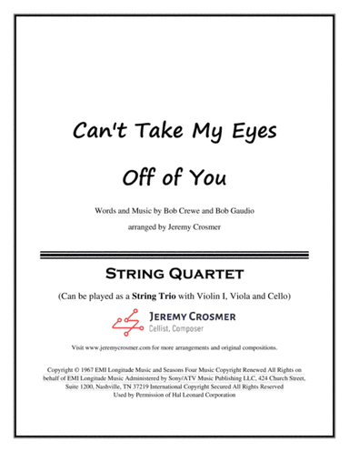 Can't Take My Eyes Off Of You (arr. Jeremy Crosmer)