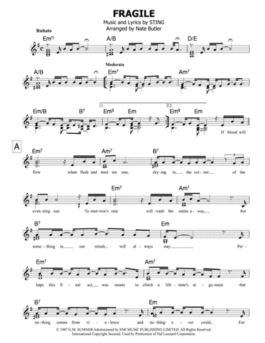 Fragile (arr. Nate Butler)