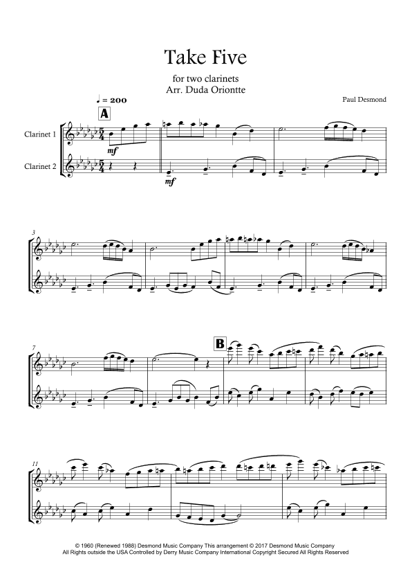 Take Five (arr. Duda Oriontte)