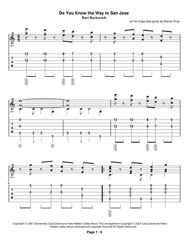 Do You Know The Way To San Jose (arr. Steven Michael King)