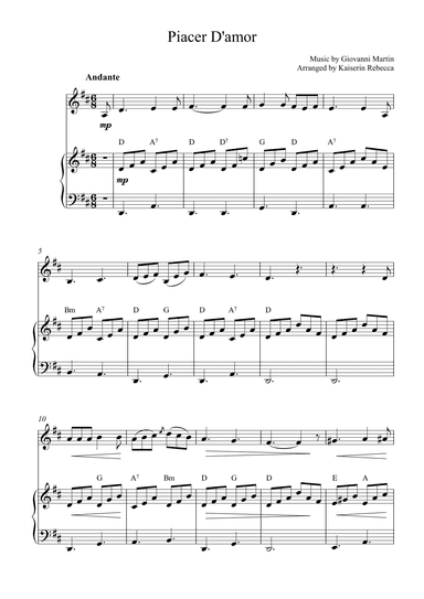 Piacer d'amor (Pleasure of love) (arr. Kaiserin Rebecca)