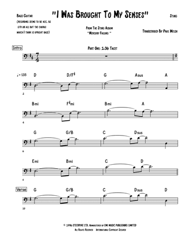 I Was Brought To My Senses (arr. Accubass)