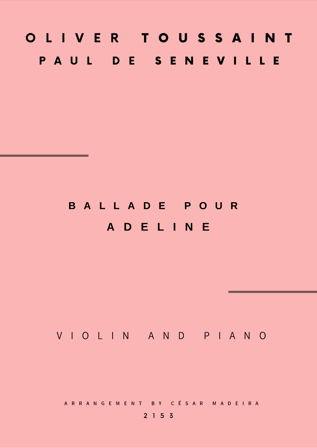 Ballade Pour Adeline (arr. César Madeira)