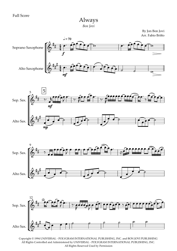 Always (arr. Fabio Britto)