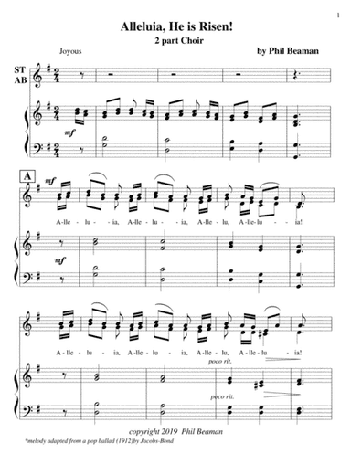 Alleluia, He Is Risen!  - 2 part Mixed Choir