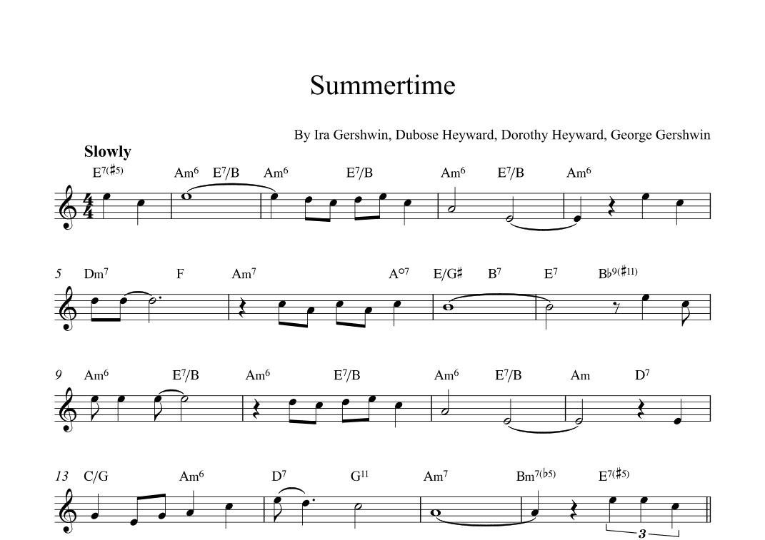 Summertime (arr. Alex Nunes Rodrigues)