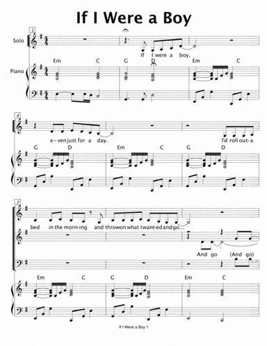 If I Were A Boy (arr. Andrew Martin)