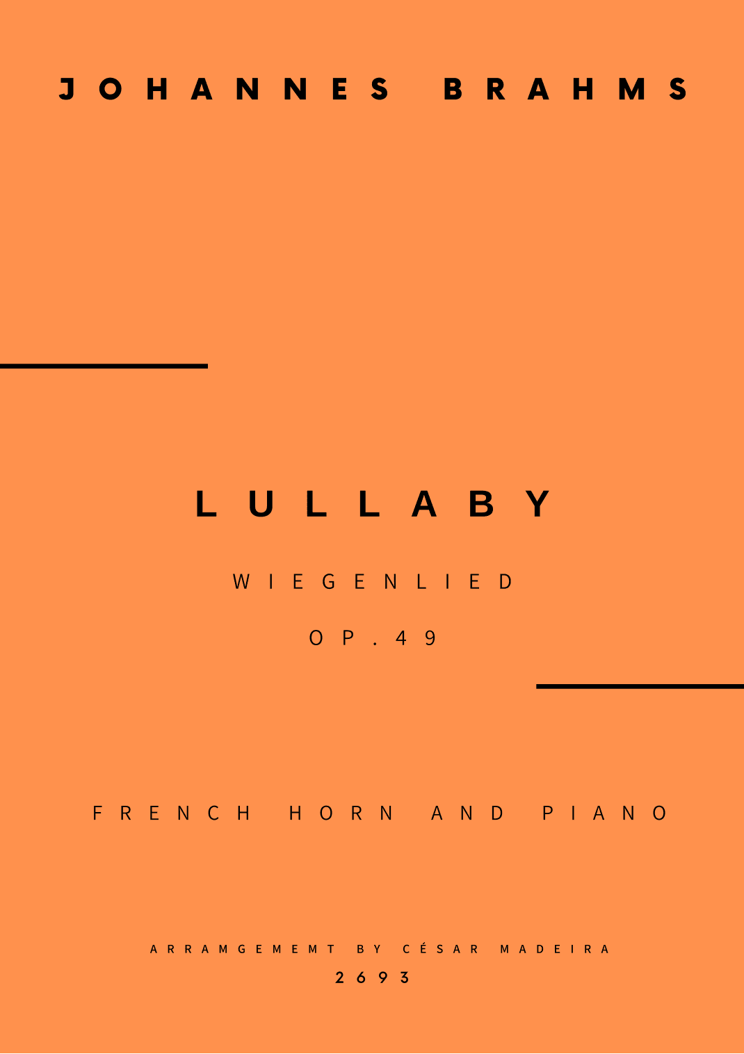Brahms' Lullaby - French Horn and Piano (Full Score and Parts) (arr. Sheet Music To Play Editions)