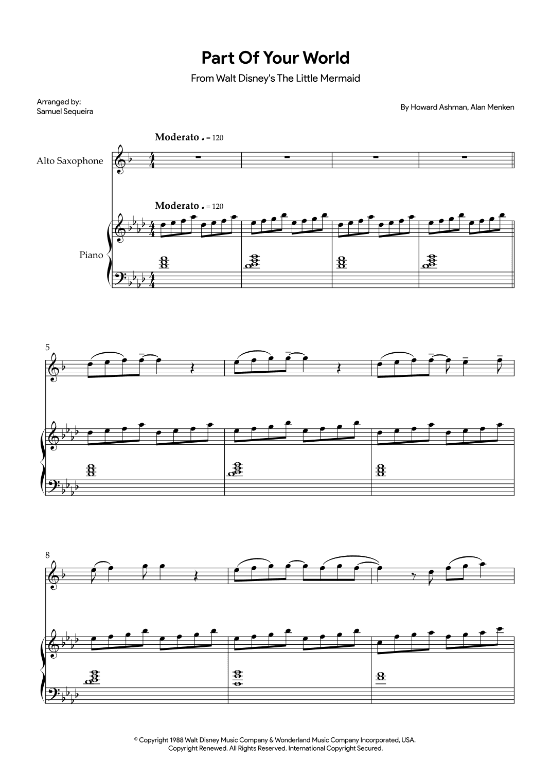 Part Of Your World (reprise) (arr. Samuel Sequeira)