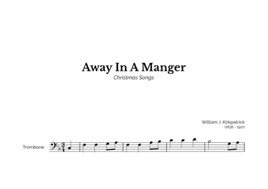 Away In A Manger for Easy Trombone Solo (arr. Marcos Soares)