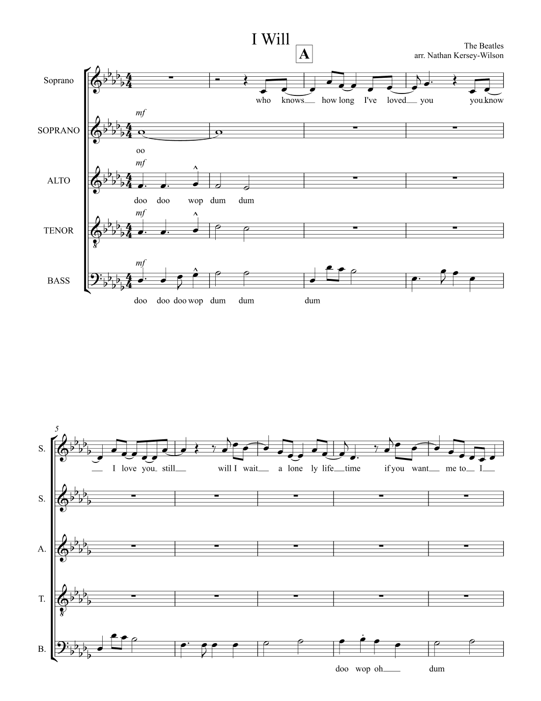I Will (arr. Nathan Kersey-Wilson)