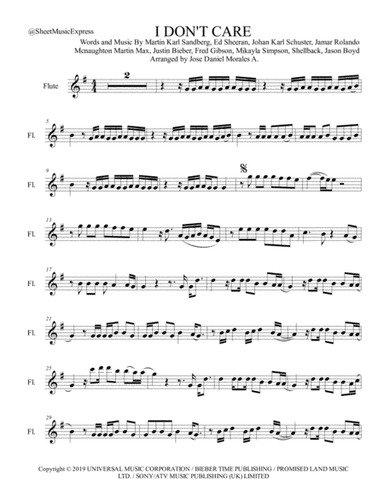 I Don't Care (arr. Jose Daniel Morales A.)