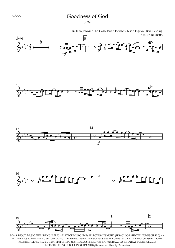 Goodness Of God (arr. Fabio Britto)