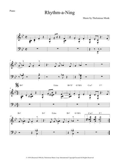 Rhythm-a-ning (arr. The Sheet Music Library)
