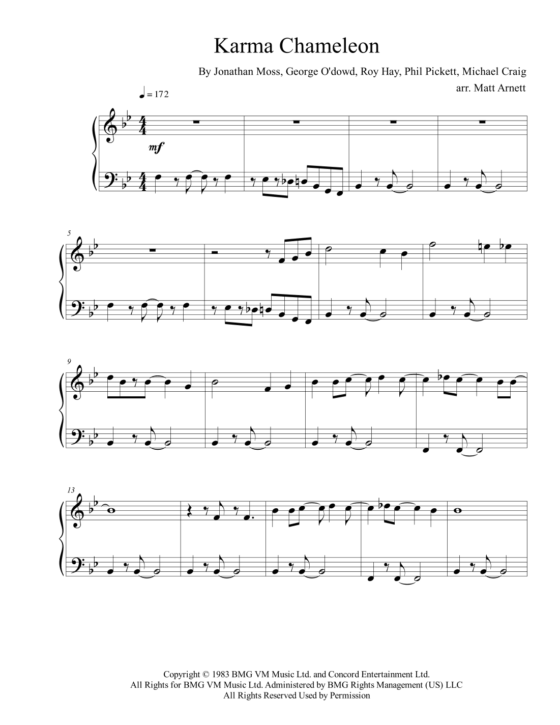 Karma Chameleon (arr. Matt)