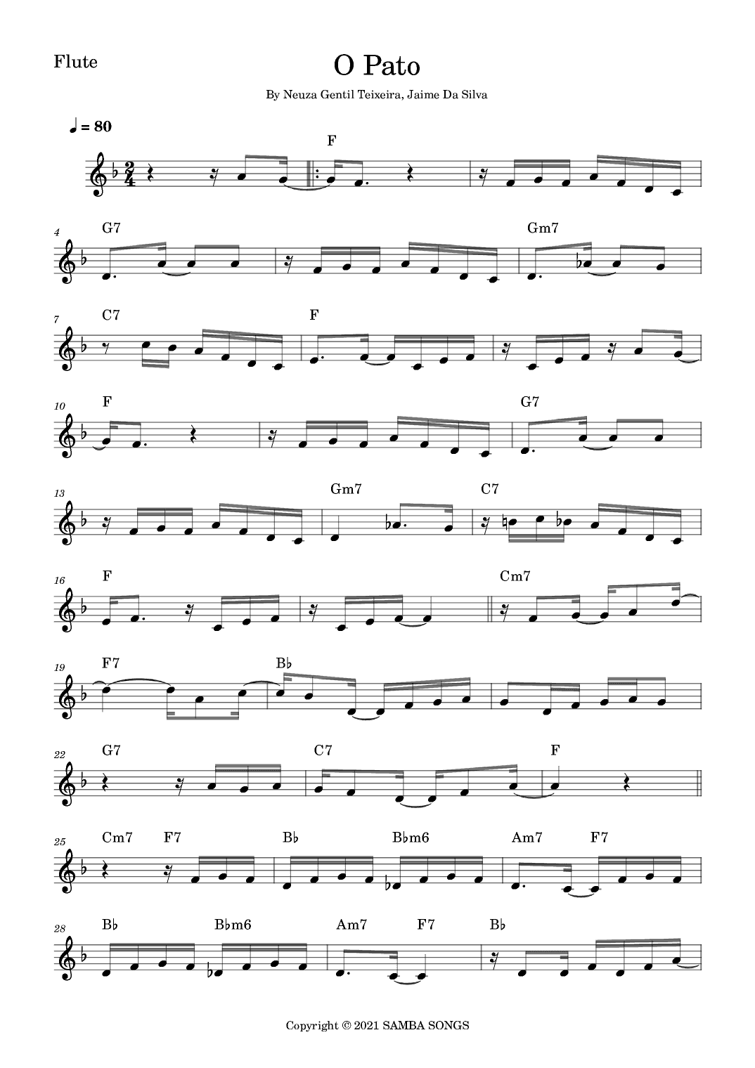 O Pato (the Duck) (arr. Fabio Eduardo de Oliveira)