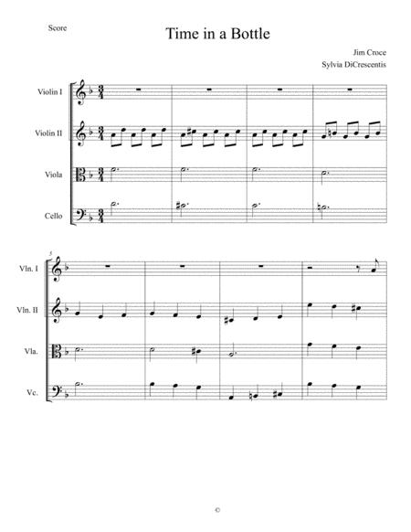 Time In A Bottle (arr. Sylvia DiCrescentis)