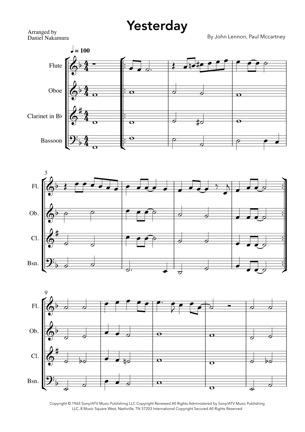 Yesterday (arr. Daniel Nakamura)