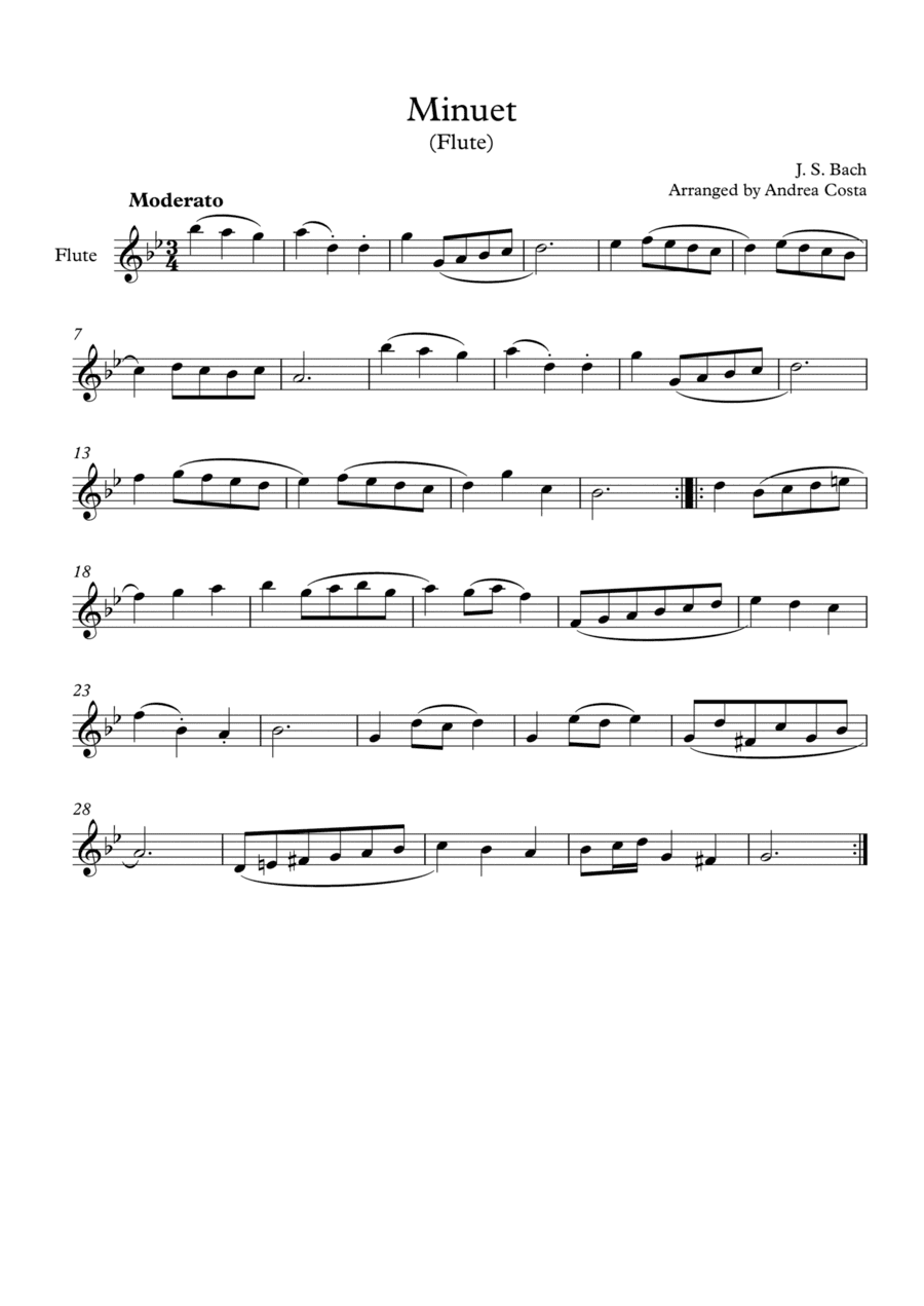 Minuet in G Minor (arr. Andrea Costa)