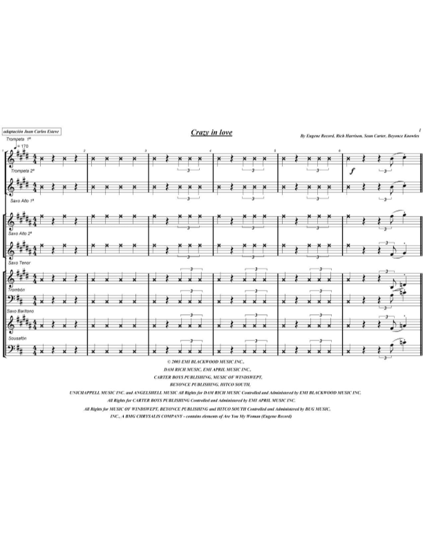 Crazy In Love (arr. juan carlos esteve /Gran Coda)