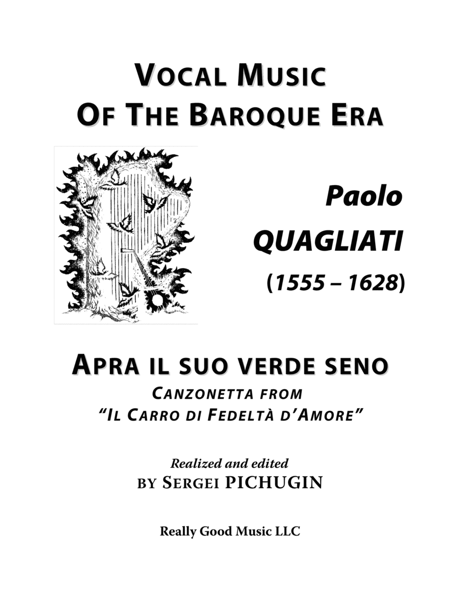 QUAGLIATI Paolo: Apra il suo verde seno, a villanella from the madrigal comedy Il Carro di Fedeltà (arr. Sergei PICHUGIN)